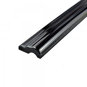 Nero Brillo Zen 1-1/4" x 7-7/8" Ceramic Moldura Wall Trim Tile - Sold by the individual piece