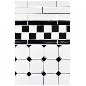 Nero Brillo Zen 1-1/4" x 7-7/8" Ceramic Moldura Wall Trim Tile - Sold by the individual piece