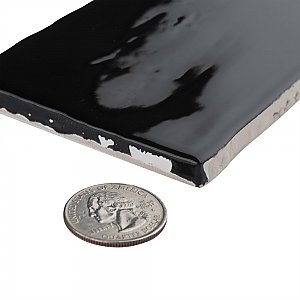 Castillo Black 3" x 12" Subway Ceramic Wall Tile - 5.72 Sq. Ft. Per Case - 22 Tile Per Case