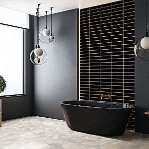 Castillo Black 3" x 12" Subway Ceramic Wall Tile - 5.72 Sq. Ft. Per Case - 22 Tile Per Case