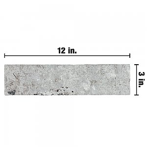London Grey Glossy 3" x 12" Ceramic Wall Tile - Sold Per Case of 22 - 5.72 Sq. Ft.