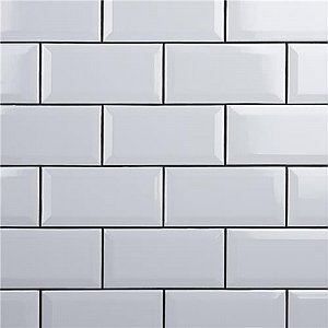 Crown Heights Beveled Glossy White 3" x 6" Subway Tile - Sold Per Case of 44 Tile - 6.03 Square Feet