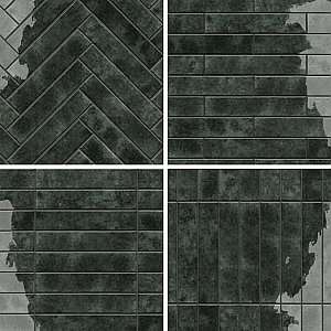 Menorca Black 2-1/2" x 12-7/8"   Ceramic Wall Tile - 28 Tiles Per Case - 6.44 Square Feet