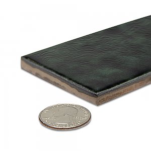 Menorca Black 2-1/2" x 12-7/8"   Ceramic Wall Tile - 28 Tiles Per Case - 6.44 Square Feet
