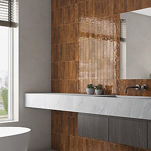 Menorca Rust 2-1/2" x 12-7/8"   Ceramic Wall Tile - 28 Tiles Per Case - 6.44 Square Feet