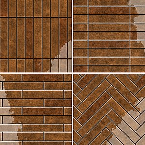 Menorca Rust 2-1/2" x 12-7/8"   Ceramic Wall Tile - 28 Tiles Per Case - 6.44 Square Feet