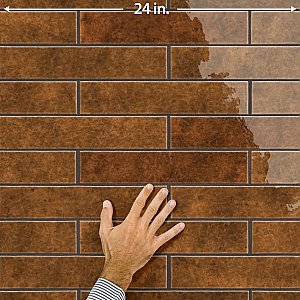 Menorca Rust 2-1/2" x 12-7/8"   Ceramic Wall Tile - 28 Tiles Per Case - 6.44 Square Feet