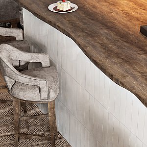 Menorca White 2-1/2" x 12-7/8"   Ceramic Wall Tile - 28 Tiles Per Case - 6.44 Square Feet