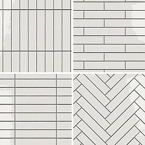 Menorca White 2-1/2" x 12-7/8"   Ceramic Wall Tile - 28 Tiles Per Case - 6.44 Square Feet
