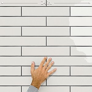 Menorca White 2-1/2" x 12-7/8"   Ceramic Wall Tile - 28 Tiles Per Case - 6.44 Square Feet