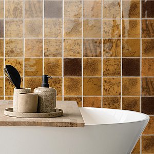 Menorca Rust 4" x 4"   Ceramic Wall Tile - 60 Tiles Per Case - 6.6 Square Feet