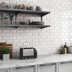 Classico Carrara Glossy Metro 3" x 6" Ceramic White Tile - Sold Per Case of 44 - 6.03 Square Feet Per Case