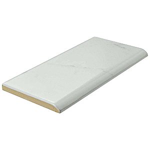 Classico Carrara Matte Bullnose 3" x 6" Ceramic Wall Trim-  Marble Look -Sold Per Piece - .06 Square Feet Per Piece