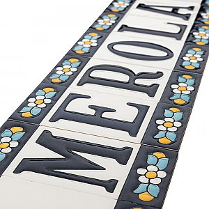 Sevillano Flora Address Letter H 2-1/8" x 4-3/8" Ceramic Wall Tile - Sold by the individual piece