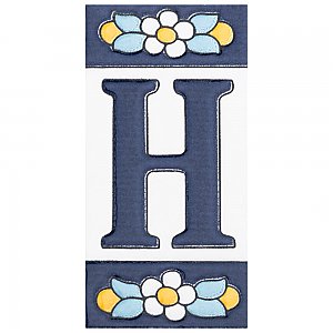 Sevillano Flora Address Letter H 2-1/8" x 4-3/8" Ceramic Wall Tile - Sold by the individual piece