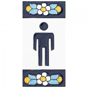 Sevillano Flora Address Accents Boy 2-1/8" x 4-3/8" Ceramic Wall Tile - Sold by the individual piece