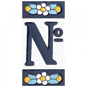 Sevillano Flora Address Accents No. 2-1/8" x 4-3/8" Ceramic Wall Tile - Sold by the individual piece