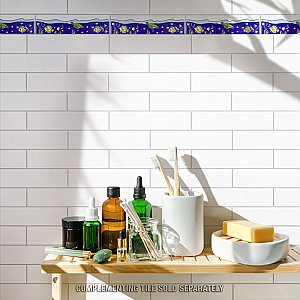 Captain Fishie 2" x 7-7/8" Ceramic Wall Trim Tile - Sold by the individual piece