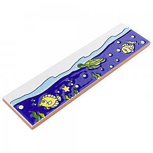 Captain Fishie 2" x 7-7/8" Ceramic Wall Trim Tile - Sold by the individual piece