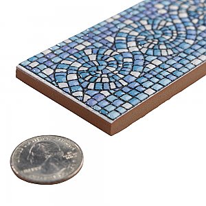 Captain Riptide Glacier Blue 2" x 7-7/8" Ceramic Wall Trim Tile - Sold by the individual piece