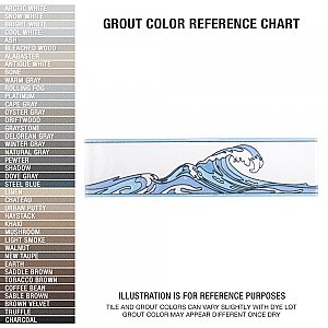 Captain Kanagawa Wave Glacier Blue 2" x 7-7/8" Ceramic Wall Trim Tile - Sold by the individual piece