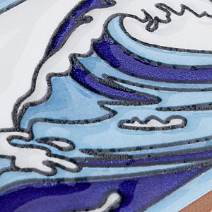 Captain Kanagawa Wave Pacific Blue 2" x 7-7/8" Ceramic Wall Trim Tile - Sold by the individual piece