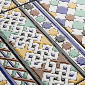 Sevillano Giralda Cenefa 7-7/8" x 7-7/8" Ceramic Wall Border Tile - 25 Tiles Per Case - 11.0 Sq. Ft.
