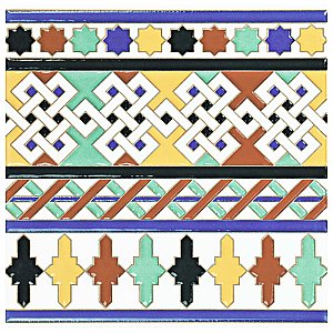 Sevillano Giralda Cenefa 7-7/8" x 7-7/8" Ceramic Wall Border Tile - 25 Tiles Per Case - 11.0 Sq. Ft.