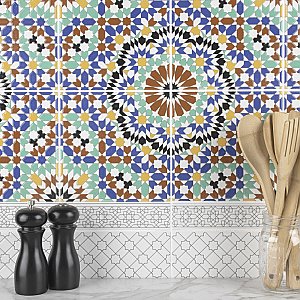 Sevillano Listello Estrella White 2" x 7-7/8" Ceramic Wall Trim - Sold Individually