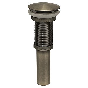 Decorative 2-1/2" Diameter Pop-up Mushroom Drain with Overflow - Multiple Finishes Available