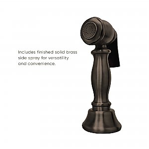 Vintage III Plus Bridge Faucet w/ Gooseneck Swivel Spout, Lever Handles and Side Spray - Oil Rubbed Bronze
