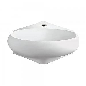 Isabella Collection Oval Corner Wall Mount Basin with Center Drain