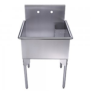 Pearlhaus Square Single Bowl Commercial Freestanding 28" Utility Sink