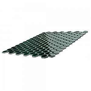 Metro Ion 1" Hex Emerald 10-1/4" x 11-7/8" Porcelain Mosaic Floor & Wall Tile - 10 Tiles Per Case - 8.6 Sq. Ft.