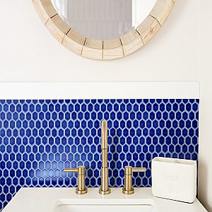 Metro Ion 1" Hex Sapphire 10-1/4" x 11-7/8" Porcelain Mosaic Floor & Wall Tile