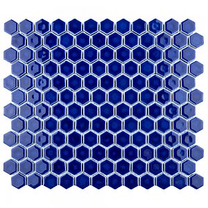 Metro Ion 1" Hex Sapphire 10-1/4" x 11-7/8" Porcelain Mosaic Floor & Wall Tile