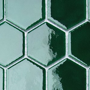 Metro Ion 2" Hex Emerald 11-1/8" x 12-5/8" Porcelain Mosaic Floor & Wall Tile - 10 Tiles Per Case - 10.0 Sq. Ft.