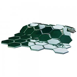 Metro Ion 2" Hex Emerald 11-1/8" x 12-5/8" Porcelain Mosaic Floor & Wall Tile - 10 Tiles Per Case - 10.0 Sq. Ft.
