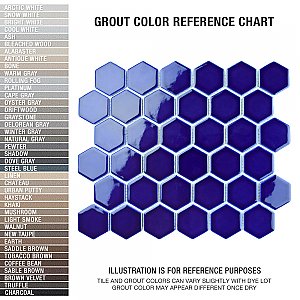 Metro Ion 2" Hex Sapphire 11-1/8" x 12-5/8" Porcelain Mosaic Floor & Wall Tile