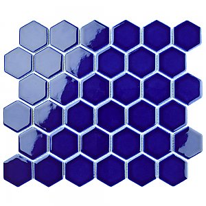 Metro Ion 2" Hex Sapphire 11-1/8" x 12-5/8" Porcelain Mosaic Floor & Wall Tile