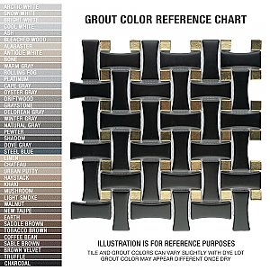 Metro Dog Bone Basketweave Matte Black/Gold Glass Dot 10" x 10" Porcelain Mosaic Tile - 10 Tiles Per Case - 7.1 Sq. Ft.