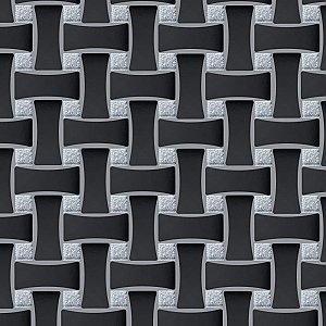 Metro Dog Bone Basketweave Matte Black/Silver Glass Dot 10" x 10" Porcelain Mosaic Tile - 10 Tiles Per Case - 7.1 Sq. Ft.