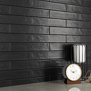 Chester Matte Nero 2" x 10" Ceramic Wall Tile - 96 Tiles Per Case - 13.44 Sq. Ft.
