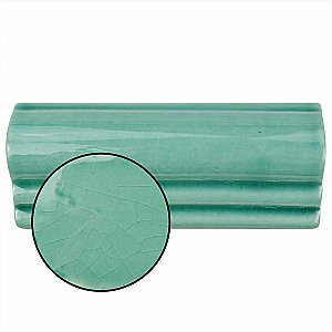 Novecento Moldura Aguamarina 2-1/8" x 5-1/8" Ceramic Trim or Liner Tile - Sold Per Tile