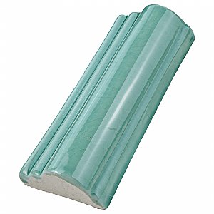 Novecento Moldura Aguamarina 2-1/8" x 5-1/8" Ceramic Trim or Liner Tile - Sold Per Tile