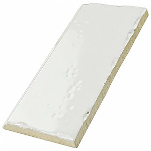 Novecento Zocalo Blanco Viejo 2-1/2" x 5-1/8" Ceramic Trim or Liner Tile - Sold Per Tile
