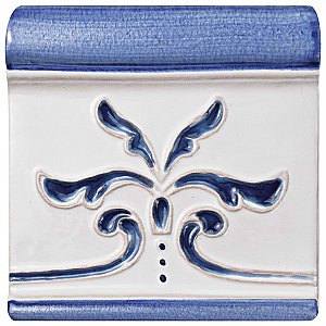 Novecento Friso Evoli Cobalto 5-1/8" x 5-1/8" Ceramic Trim or Liner Tile - Sold Per Tile