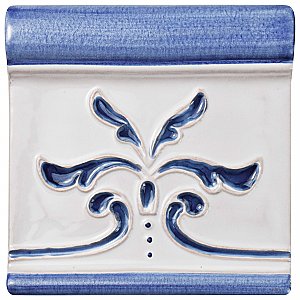 Novecento Friso Evoli Cobalto 5-1/8" x 5-1/8" Ceramic Trim or Liner Tile - Sold Per Tile