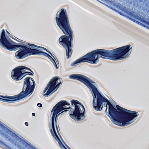 Novecento Friso Evoli Cobalto 5-1/8" x 5-1/8" Ceramic Trim or Liner Tile - Sold Per Tile