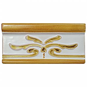Novecento Cenefa Evoli Camel 2-5/8" x 5-1/8" Ceramic Trim or Liner Tile - Sold Per Tile